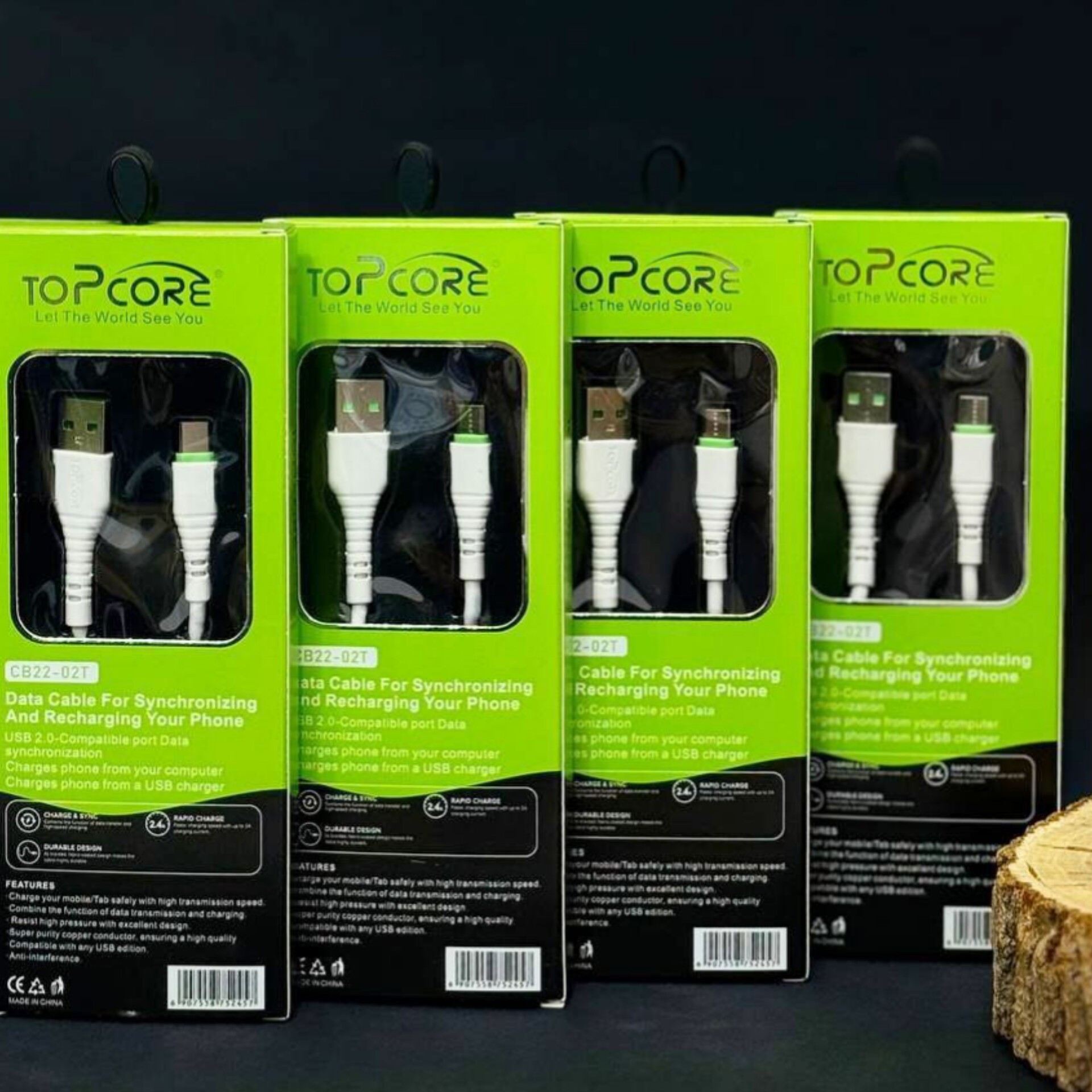 کابل شارژ اورجینال TOPCORE مدل CB22-02T تایپ سی